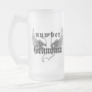 Cristal Esmerilado Taza del vidrio de la abuela del número uno