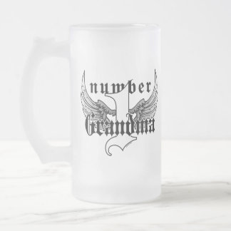 Cristal Esmerilado Taza del vidrio de la abuela del número uno