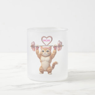 Cristal Esmerilado Taza divertida de mamá gata de gimnasio - Regalo d