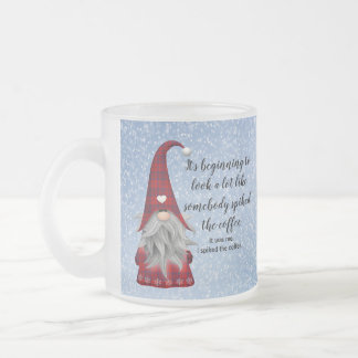 Cristal Esmerilado Taza divertida de Navidad con café con púas