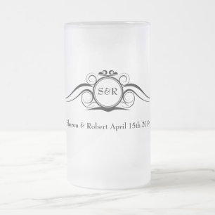 Cristal Esmerilado Taza elegante del regalo de los padrinos de boda