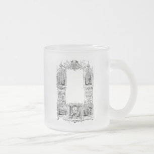 Cristal Esmerilado Taza Escarchada con Escudo de Armas