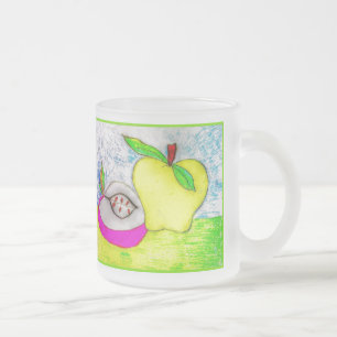 Cristal Esmerilado Taza Escarchada de Manzanas Pop Art