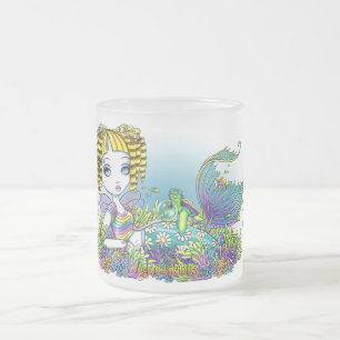 Cristal Esmerilado Taza escarchada del arco iris de "Sandy" del arte