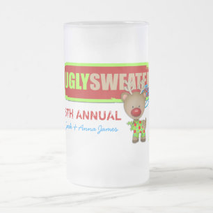 Cristal Esmerilado Taza fea del fiesta del suéter de la CROMATOGRAF