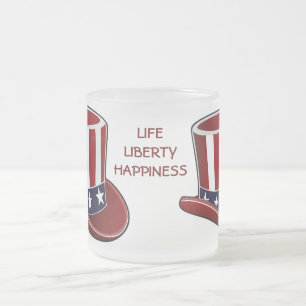 Cristal Esmerilado Taza felicidad de la libertad de la vida" del