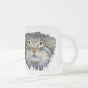 Cristal Esmerilado taza - gato de los pallas