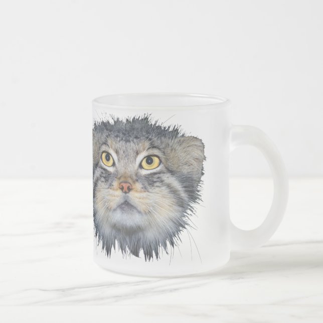 Cristal Esmerilado taza - gato de los pallas (Derecha)