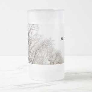 Cristal Esmerilado Taza helada árbol de la nieve