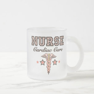 Cristal Esmerilado Taza helada caduceo cardiaco de la enfermera del