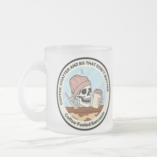 Cristal Esmerilado Taza helada de charla de café y tonterías (Izquierda)