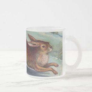 Cristal Esmerilado Taza helada de conejo de diciembre