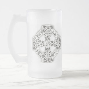 Cristal Esmerilado Taza helada de la cruz céltica