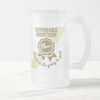Cristal Esmerilado Taza helada de la mención honorable