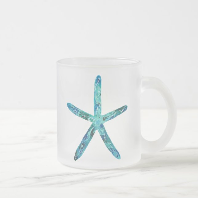 Cristal Esmerilado Taza helada de las estrellas de mar (Derecha)