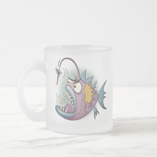 Cristal Esmerilado Taza helada de los pescados de pescador
