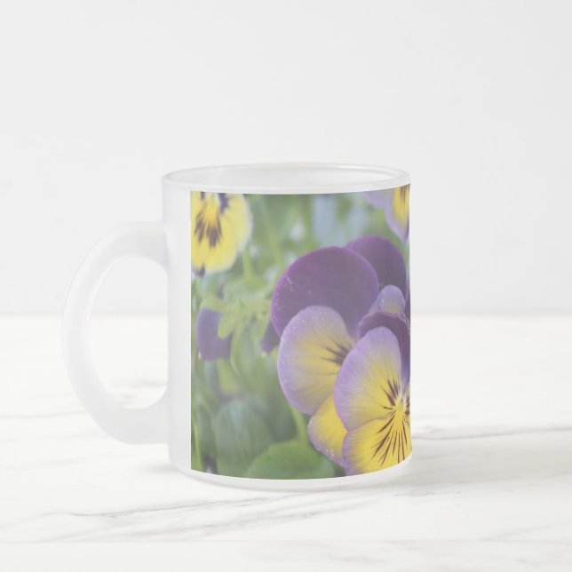 Cristal Esmerilado Taza helada de pansy (Izquierda)
