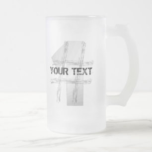 Cristal Esmerilado Taza helada del número uno (texto de encargo)