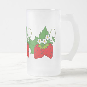 Cristal Esmerilado Taza helada diversión de la fruta de la fresa