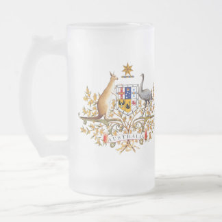 Cristal Esmerilado Taza helada escudo de armas australiano
