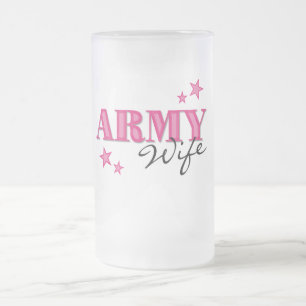 Cristal Esmerilado Taza helada esposa del ejército de las rosas