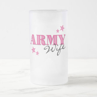 Cristal Esmerilado Taza helada esposa del ejército de las rosas