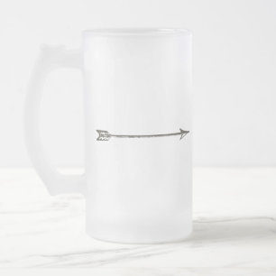 Cristal Esmerilado Taza helada flecha de plata