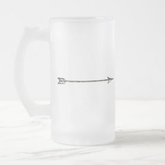 Cristal Esmerilado Taza helada flecha de plata