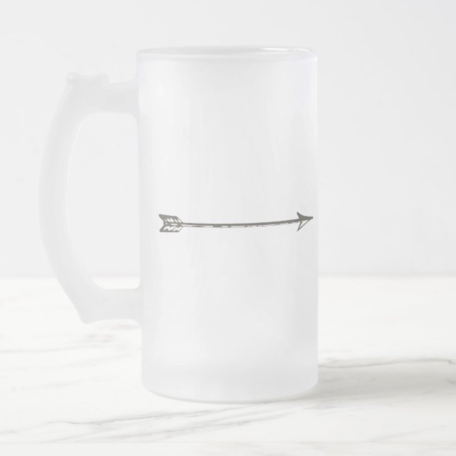 Cristal Esmerilado Taza helada flecha de plata (Izquierda)