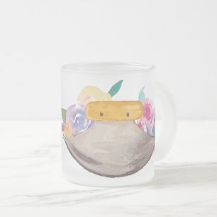 Cristal Esmerilado Taza helada floral de Ulu