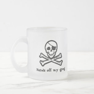 Cristal Esmerilado Taza helada grog alegre del pirata de Rogelio