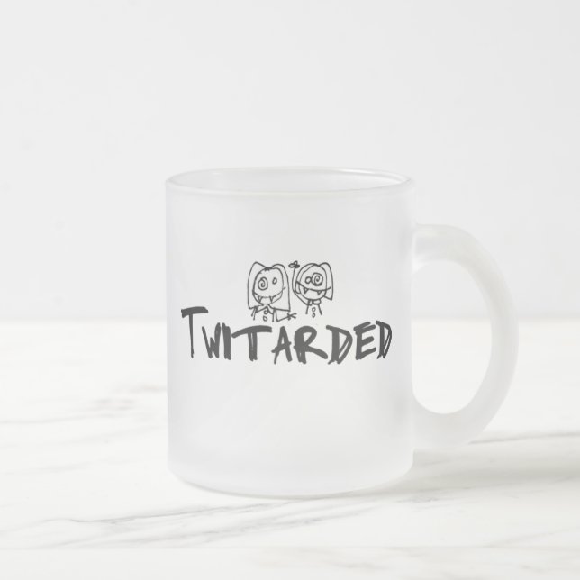 Cristal Esmerilado Taza helada logotipo de Twitarded (Derecha)