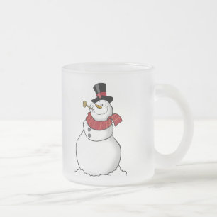 Cristal Esmerilado Taza helada muñeco de nieve