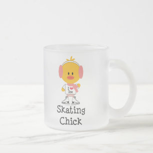 Cristal Esmerilado Taza helada polluelo del patinaje de hielo