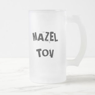 Cristal Esmerilado Taza helada Tov de Mazel