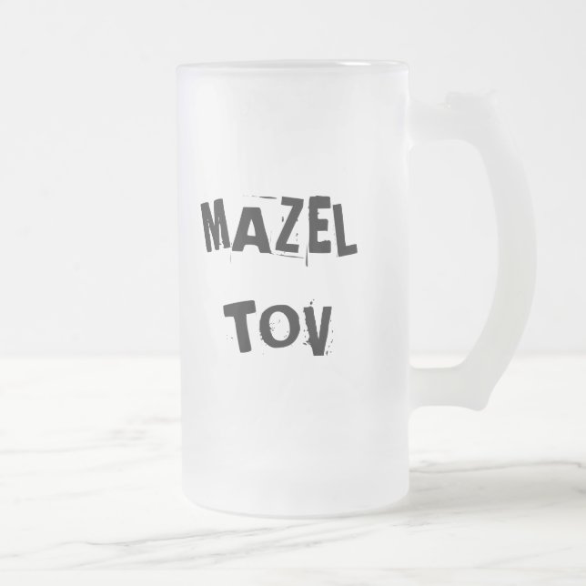 Cristal Esmerilado Taza helada Tov de Mazel (Derecha)