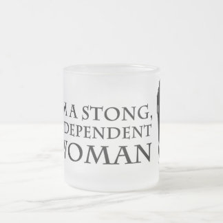 Cristal Esmerilado Taza independiente 1 de la mujer