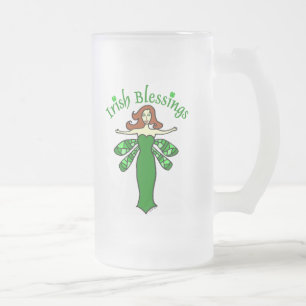 Cristal Esmerilado Taza irlandesa de la hada de las bendiciones