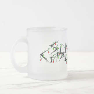 Cristal Esmerilado Taza levemente desafiada de las luces de navidad