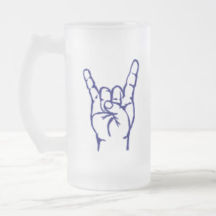Cristal Esmerilado Taza metalizado de los cuernos
