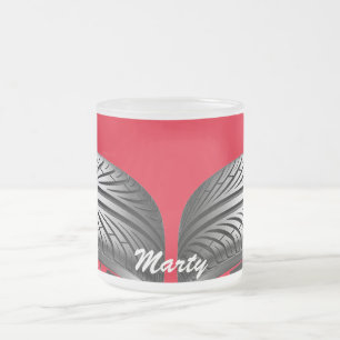 Cristal Esmerilado Taza - nombre de la pisada