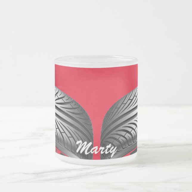 Cristal Esmerilado Taza - nombre de la pisada (Centro)