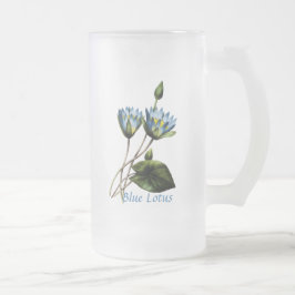 Cristal Esmerilado Taza personalizada azul de Lotus