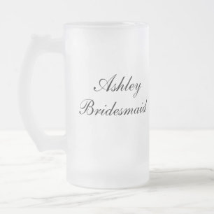 Cristal Esmerilado Taza personalizada de la dama de honor