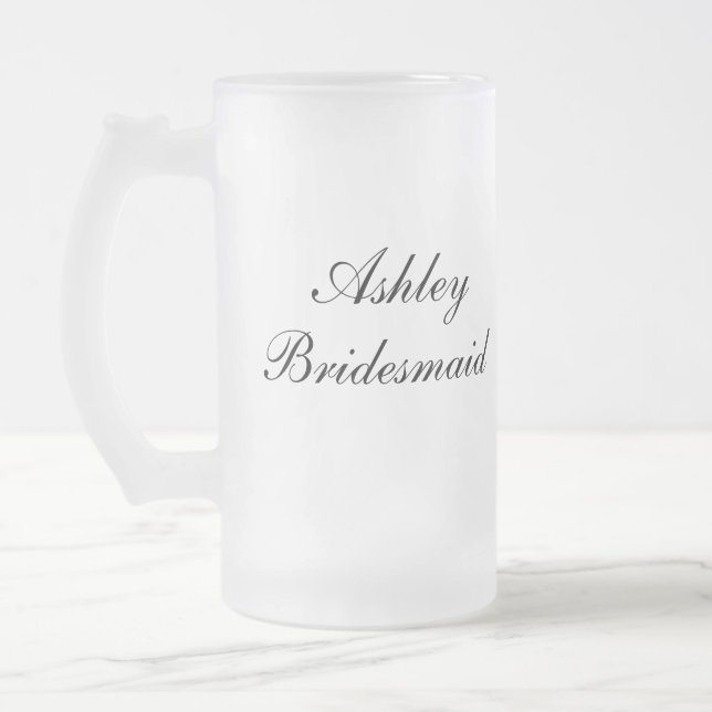 Cristal Esmerilado Taza personalizada de la dama de honor (Izquierda)