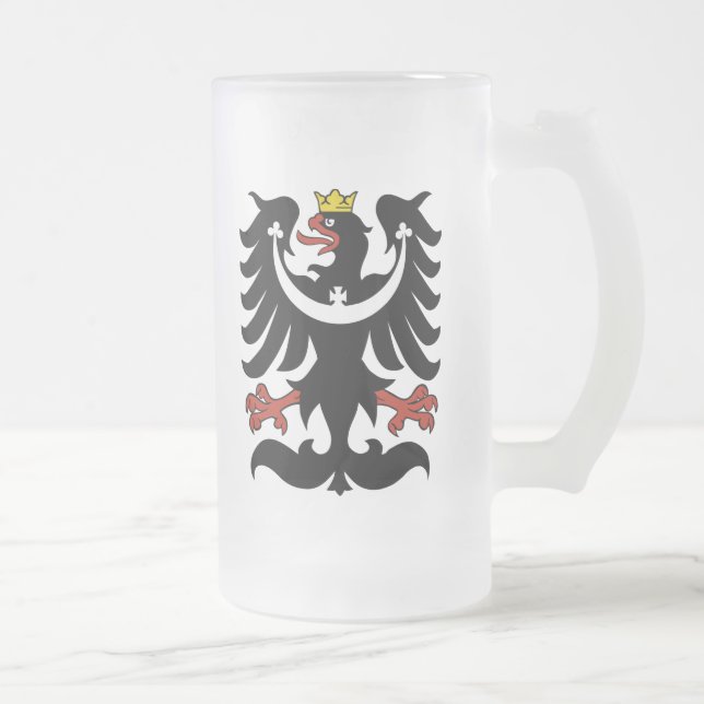 Cristal Esmerilado Taza silesia checa de Eagle (Derecha)