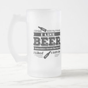 Cristal Esmerilado TENGO GUSTO de la CERVEZA - taza escarchada - las