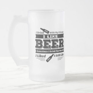 Cristal Esmerilado TENGO GUSTO de la CERVEZA - taza escarchada - las