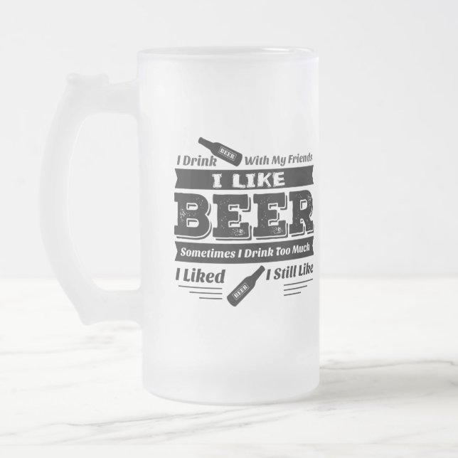 Cristal Esmerilado TENGO GUSTO de la CERVEZA - taza escarchada - las (Izquierda)