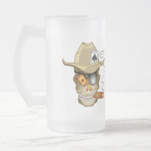 Cristal Esmerilado TORNEOS DE PÓKER Taza de cerveza de vidrio helado